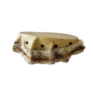 Vintage Native American Ceremonial Buckskin Hide Vintage Tom Tom Drum Rare